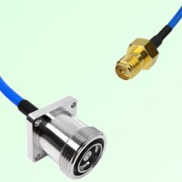 Semi-Flexible Jumper RP SMA Female to 7/16 DIN Female 4 Hole Flange Mount