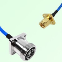 Semi-Flexible Jumper SMA Male 4 Hole 12.7x12.7mm to 7/16 DIN Female 4 Hole Semi-Flexible Jumper SMA Male 4 Hole 12.7x12.7mm to 7/16 DIN Female 4 Hole