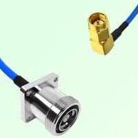 Semi-Flexible Jumper SMA Male Right Angle to 7/16 DIN Female 4 Hole Flange Mount Semi-Flexible Jumper SMA Male Right Angle to 7/16 DIN Female 4 Hole Flange Mount