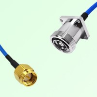 Semi-Flexible Jumper 7/16 DIN Female 4 Hole Flange Mount to SMA Male Semi-Flexible Jumper 7/16 DIN Female 4 Hole Flange Mount to SMA Male