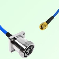 Semi-Flexible Jumper SSMA Male to 7/16 DIN Female 4 Hole Flange Mount