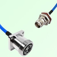 Semi-Flexible Jumper TNC Bulkhead Female with O-Ring to 7/16 DIN Female 4 Hole Semi-Flexible Jumper TNC Bulkhead Female with O-Ring to 7/16 DIN Female 4 Hole