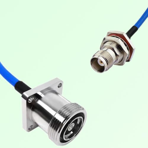 Semi-Flexible Jumper TNC Bulkhead Female with O-Ring to 7/16 DIN Female 4 Hole Semi-Flexible Jumper TNC Bulkhead Female with O-Ring to 7/16 DIN Female 4 Hole