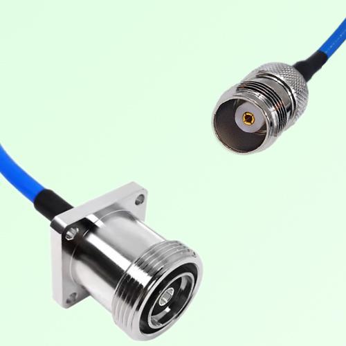 Semi-Flexible Jumper TNC Female to 7/16 DIN Female 4 Hole Flange Mount Semi-Flexible Jumper TNC Female to 7/16 DIN Female 4 Hole Flange Mount