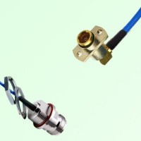 Semi-Flexible BMA Female Right Angle 2 Hole - N Front Mount Bulkhead Female Semi-Flexible BMA Female Right Angle 2 Hole - N Front Mount Bulkhead Female