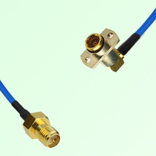 Semi-Flexible Jumper BMA Female Right Angle 2 Hole Flange Mount to RP SMA Female