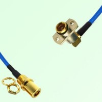 Semi-Flexible BMA Female Right Angle 2 Hole to SMB Front Mount Bulkhead Female Semi-Flexible BMA Female Right Angle 2 Hole to SMB Front Mount Bulkhead Female