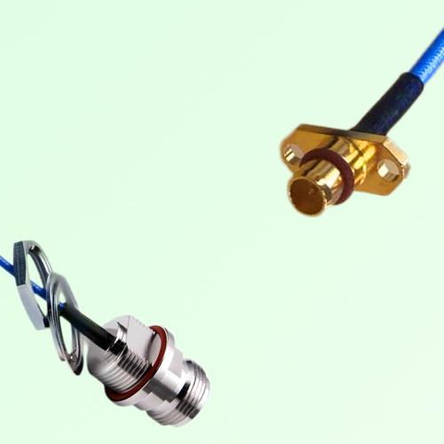 Semi-Flexible BMA Male 2 Hole to N Front Mount Bulkhead Female with O-Ring Semi-Flexible BMA Male 2 Hole to N Front Mount Bulkhead Female with O-Ring