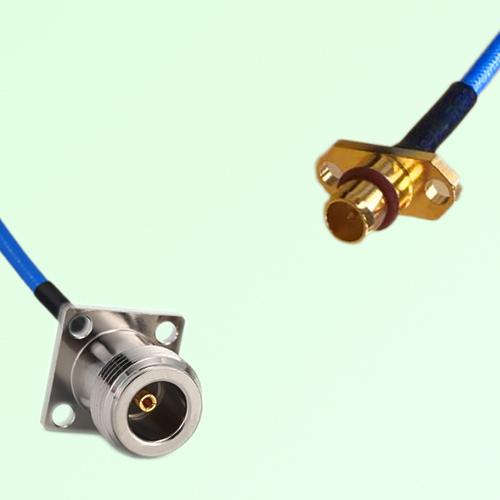 Semi-Flexible Jumper BMA Male 2 Hole to N Female 4 Hole 17.5x17.5mm Semi-Flexible Jumper BMA Male 2 Hole to N Female 4 Hole 17.5x17.5mm