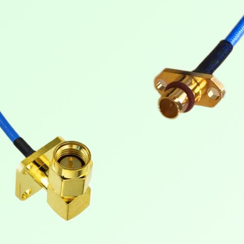 Semi-Flexible Jumper BMA Male 2 Hole to SMA Male Right Angle 4 Hole 12.7x12.7mm