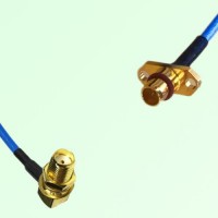 Semi-Flexible Jumper BMA Male 2 Hole to SMA Bulkhead Female Right Angle Semi-Flexible Jumper BMA Male 2 Hole to SMA Bulkhead Female Right Angle