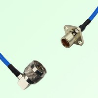 Semi-Flexible Jumper BMA Female 4 Hole Flange Mount to N Male Right Angle Semi-Flexible Jumper BMA Female 4 Hole Flange Mount to N Male Right Angle