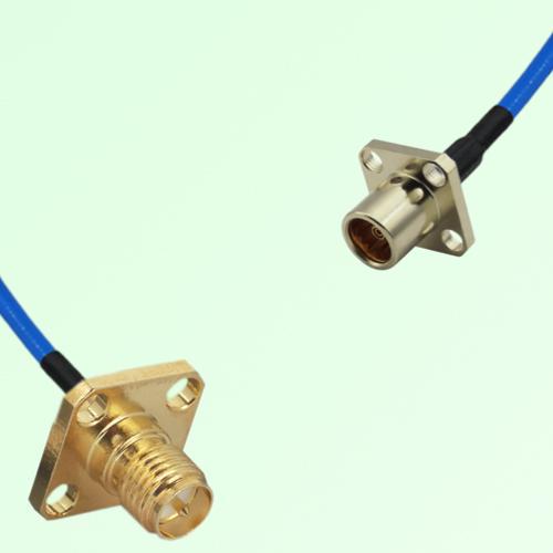 Semi-Flexible Jumper BMA Female 4 Hole to RP SMA Female 4 Hole 12.7x12.7mm