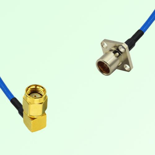 Semi-Flexible Jumper BMA Female 4 Hole Flange Mount to RP SMA Male Right Angle Semi-Flexible Jumper BMA Female 4 Hole Flange Mount to RP SMA Male Right Angle
