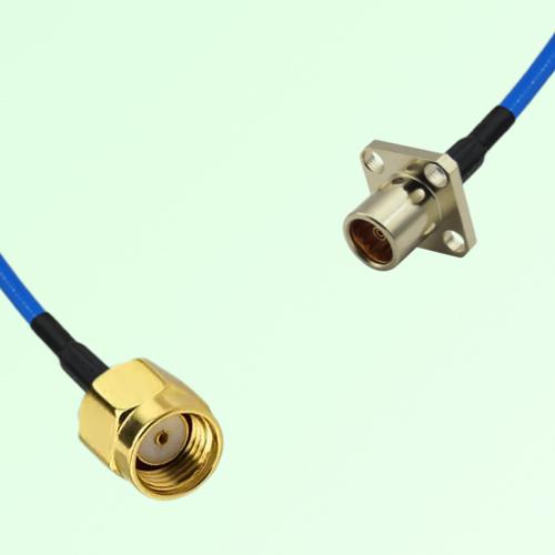 Semi-Flexible Jumper BMA Female 4 Hole Flange Mount to RP SMA Male