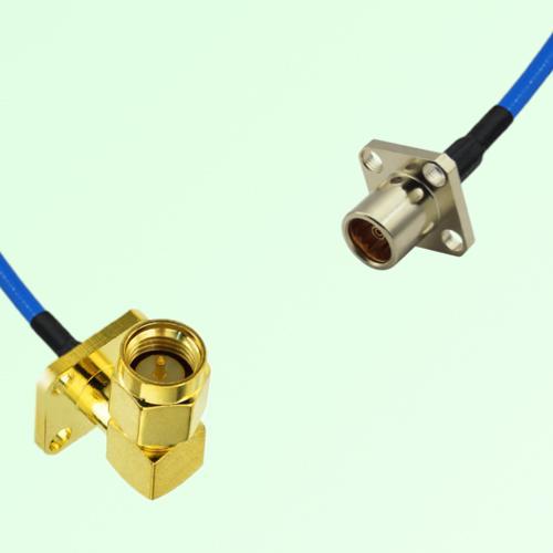 Semi-Flexible Jumper BMA Female 4 Hole to SMA Male Right Angle 4 Hole 12.7mm