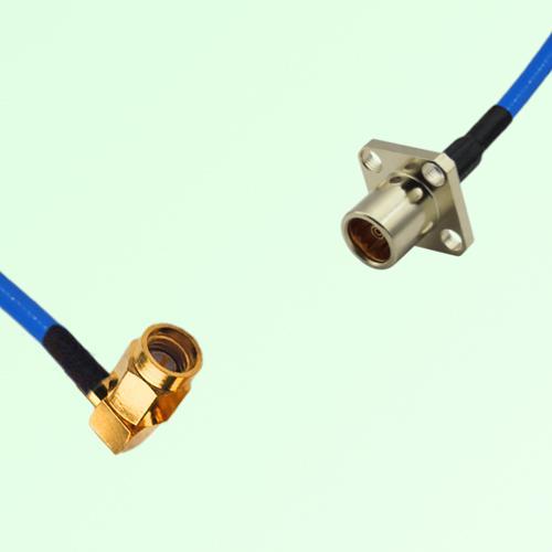 Semi-Flexible Jumper BMA Female 4 Hole Flange Mount to SSMA Male Right Angle