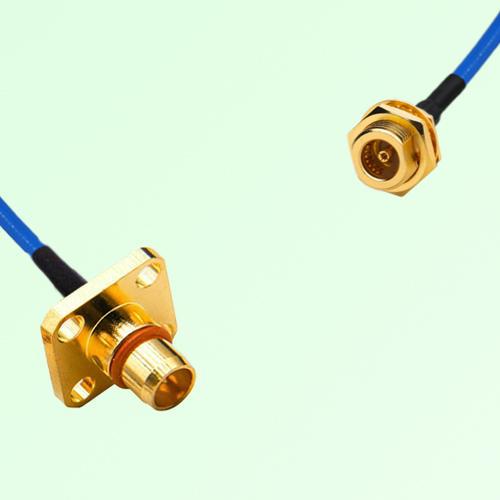 Semi-Flexible Jumper BMA Bulkhead Female to BMA Male 4 Hole Flange Mount Semi-Flexible Jumper BMA Bulkhead Female to BMA Male 4 Hole Flange Mount