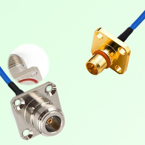Semi-Flexible Jumper BMA Male 4 Hole to N Female 4 Hole with O-Ring 25x25mm Semi-Flexible Jumper BMA Male 4 Hole to N Female 4 Hole with O-Ring 25x25mm