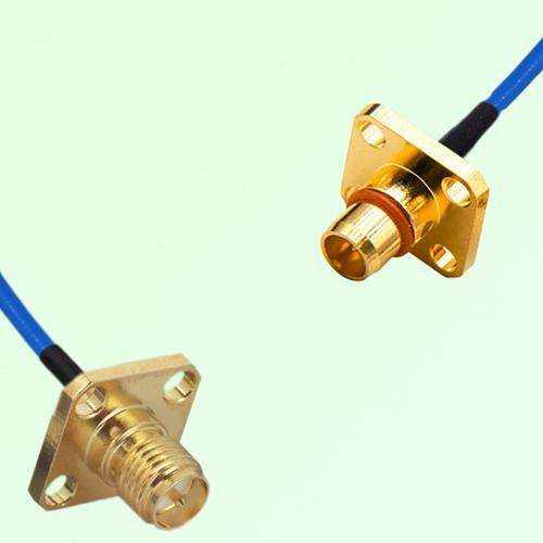 Semi-Flexible Jumper BMA Male 4 Hole to RP SMA Female 4 Hole 12.7x12.7mm