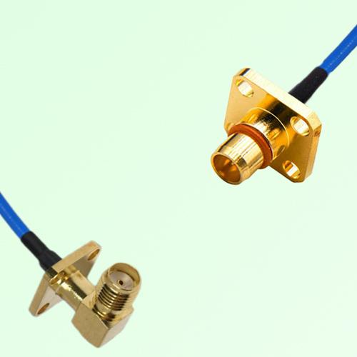 Semi-Flexible Jumper BMA Male 4 Hole to SMA Female Right Angle 4 Hole 12.7mm