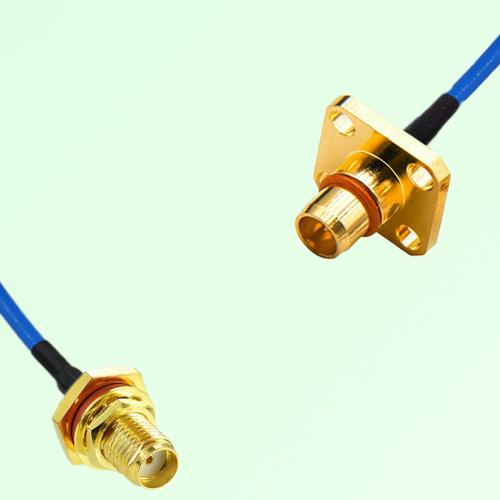 Semi-Flexible Jumper BMA Male 4 Hole to SMA Bulkhead Female with O-Ring