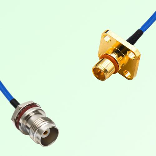 Semi-Flexible BMA Male 4 Hole to TNC Front Mount Bulkhead Female with O-Ring Semi-Flexible BMA Male 4 Hole to TNC Front Mount Bulkhead Female with O-Ring