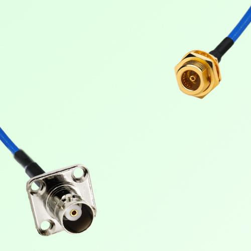 Semi-Flexible Jumper BMA Bulkhead Female to BNC Female 4 Hole 17.5x17.5mm