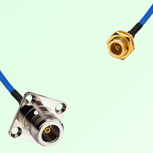 Semi-Flexible Jumper BMA Bulkhead Female to N Female 4 Hole Flange Mount 25x25mm Semi-Flexible Jumper BMA Bulkhead Female to N Female 4 Hole Flange Mount 25x25mm