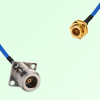 Semi-Flexible Jumper BMA Bulkhead Female to N Female 4 Hole 17.5x17.5mm Semi-Flexible Jumper BMA Bulkhead Female to N Female 4 Hole 17.5x17.5mm