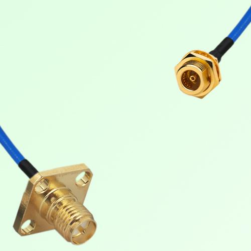 Semi-Flexible Jumper BMA Bulkhead Female to RP SMA Female 4 Hole 12.7x12.7mm Semi-Flexible Jumper BMA Bulkhead Female to RP SMA Female 4 Hole 12.7x12.7mm