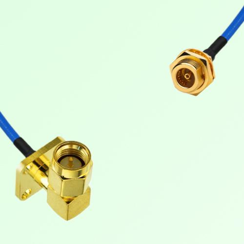 Semi-Flexible Jumper BMA Bulkhead Female to SMA Male Right Angle 4 Hole 12.7mm Semi-Flexible Jumper BMA Bulkhead Female to SMA Male Right Angle 4 Hole 12.7mm