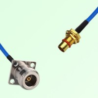 Semi-Flexible Jumper BMA Bulkhead Male to N Female 4 Hole 17.5x17.5mm Semi-Flexible Jumper BMA Bulkhead Male to N Female 4 Hole 17.5x17.5mm