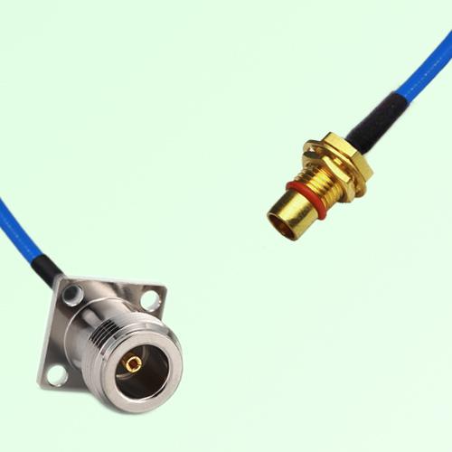 Semi-Flexible Jumper BMA Bulkhead Male to N Female 4 Hole 17.5x17.5mm Semi-Flexible Jumper BMA Bulkhead Male to N Female 4 Hole 17.5x17.5mm