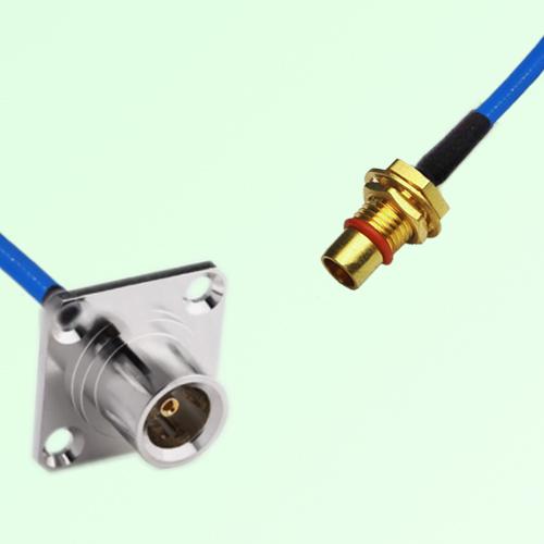 Semi-Flexible Jumper BMA Bulkhead Male to QN Female 4 Hole Flange Mount 25x25mm Semi-Flexible Jumper BMA Bulkhead Male to QN Female 4 Hole Flange Mount 25x25mm