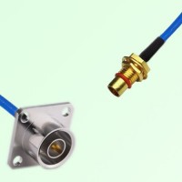 Semi-Flexible Jumper BMA Bulkhead Male to QN Male 4 Hole Flange Mount 25x25mm