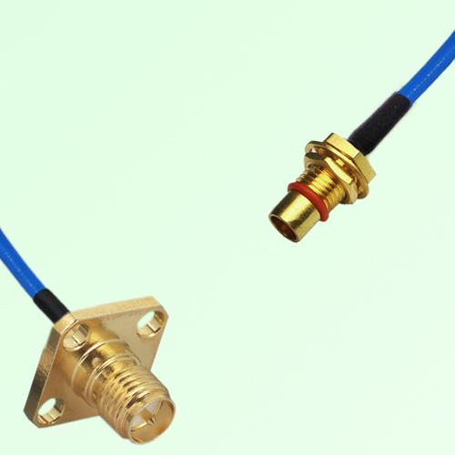 Semi-Flexible Jumper BMA Bulkhead Male to RP SMA Female 4 Hole 12.7x12.7mm Semi-Flexible Jumper BMA Bulkhead Male to RP SMA Female 4 Hole 12.7x12.7mm