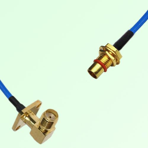 Semi-Flexible Jumper BMA Bulkhead Male to SMA Female Right Angle 4 Hole 12.7mm