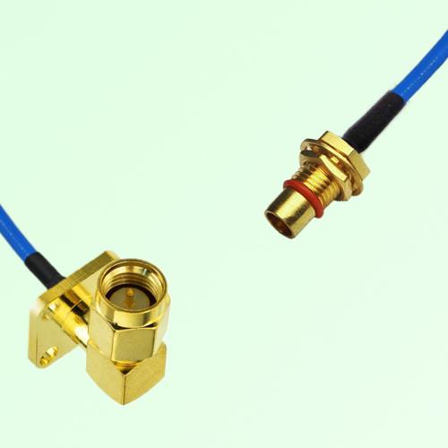Semi-Flexible Jumper BMA Bulkhead Male to SMA Male Right Angle 4 Hole 12.7mm