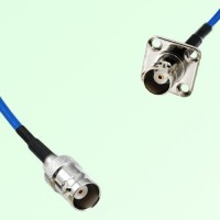Semi-Flexible Jumper BNC Female 4 Hole Flange Mount 17.5x17.5mm to BNC Female