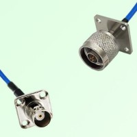 Semi-Flexible Jumper N Male 4 Hole 25x25mm to BNC Female 4 Hole 17.5x17.5mm Semi-Flexible Jumper N Male 4 Hole 25x25mm to BNC Female 4 Hole 17.5x17.5mm