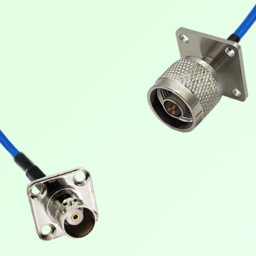 Semi-Flexible Jumper N Male 4 Hole 25x25mm to BNC Female 4 Hole 17.5x17.5mm Semi-Flexible Jumper N Male 4 Hole 25x25mm to BNC Female 4 Hole 17.5x17.5mm