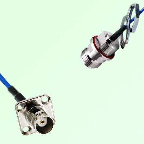 Semi-Flexible N Front Mount O-Ring Bulkhead Female - BNC Female 4 Hole 17.5mm Semi-Flexible N Front Mount O-Ring Bulkhead Female - BNC Female 4 Hole 17.5mm