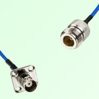 Semi-Flexible Jumper N Female to BNC Female 4 Hole Flange Mount 17.5x17.5mm Semi-Flexible Jumper N Female to BNC Female 4 Hole Flange Mount 17.5x17.5mm