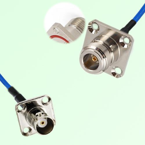 Semi-Flexible Jumper N Female 4 Hole O-Ring 25mm to BNC Female 4 Hole 17.5mm Semi-Flexible Jumper N Female 4 Hole O-Ring 25mm to BNC Female 4 Hole 17.5mm