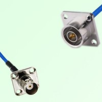 Semi-Flexible Jumper QN Male 4 Hole 25x25mm to BNC Female 4 Hole 17.5x17.5mm