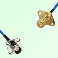 Semi-Flexible Jumper RP SMA Female 4 Hole 12.7mm to BNC Female 4 Hole 17.5mm