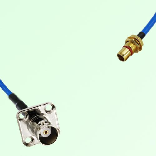 Semi-Flexible Jumper SBMA Bulkhead Male to BNC Female 4 Hole 17.5x17.5mm Semi-Flexible Jumper SBMA Bulkhead Male to BNC Female 4 Hole 17.5x17.5mm