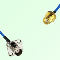 Semi-Flexible Jumper SMA Female to BNC Female 4 Hole Flange Mount 17.5x17.5mm Semi-Flexible Jumper SMA Female to BNC Female 4 Hole Flange Mount 17.5x17.5mm