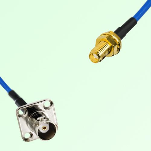 Semi-Flexible Jumper SSMA Bulkhead Female to BNC Female 4 Hole 17.5x17.5mm